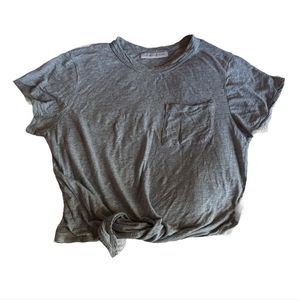 pookie & sebastian Grey Tie-front T-shirt
